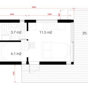 Attefallshus med loft planlösning