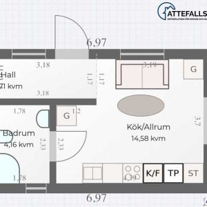 Attefallshus ritning 30 kvm
