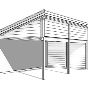 Carport pulpettak ritning