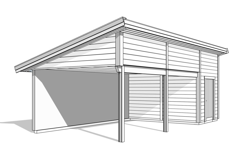 carport pulpettak ritning