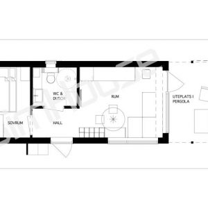 Planlösning attefallshus 30 kvm