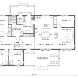 Planritning hus 1 plan