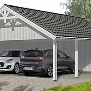 Ritning carport 2 bilar