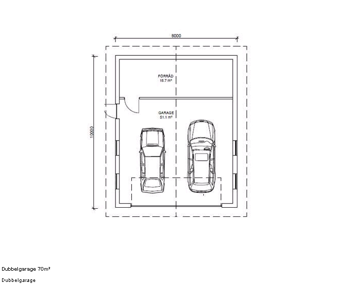 ritning dubbelgarage med förråd