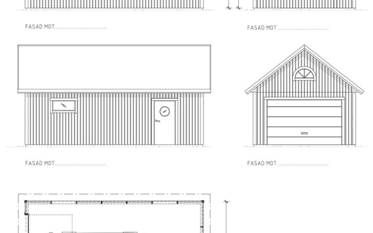 ritning garage 25 kvm