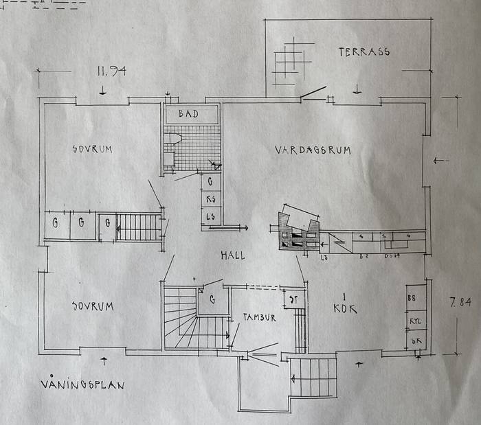 tillbyggnad 1 1/2 planshus